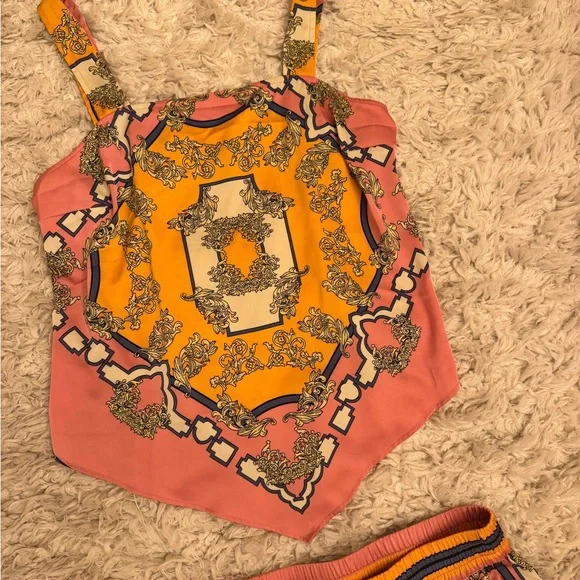 NWOT Rachel Zoe Pink and Orange Geometric two piece set - Picture 14 of 16